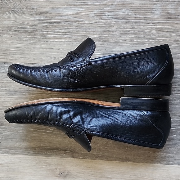 Moreschi Black Leather Men's Slip-On Loafers - Picture 7 of 16